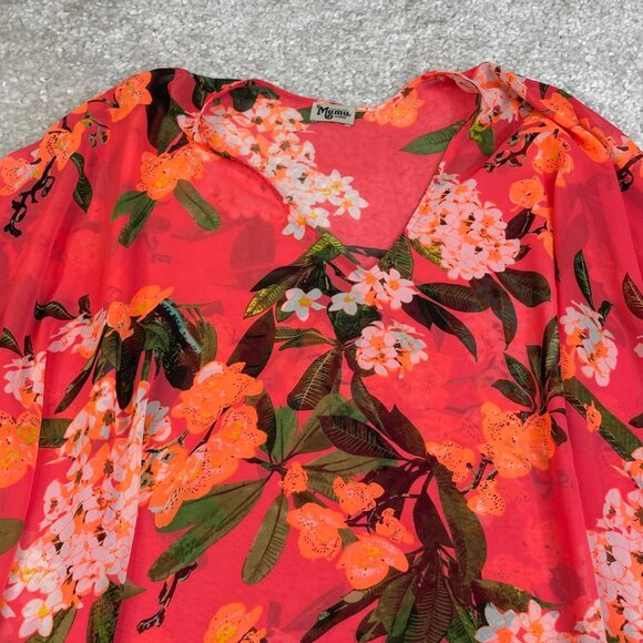 Show Me Your Mumu Peta Tunic Coral Orange Mai Tai Oversized Womens Large - Picture 6 of 9